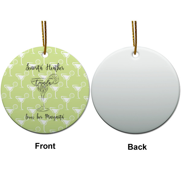 Margarita Lover Ceramic Flat Ornament - Circle Front & Back (APPROVAL)