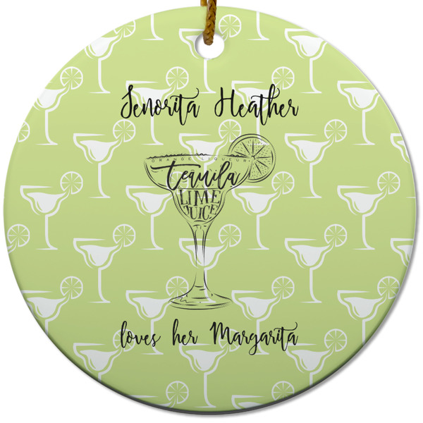 Margarita Lover Ceramic Flat Ornament - Circle (Front)