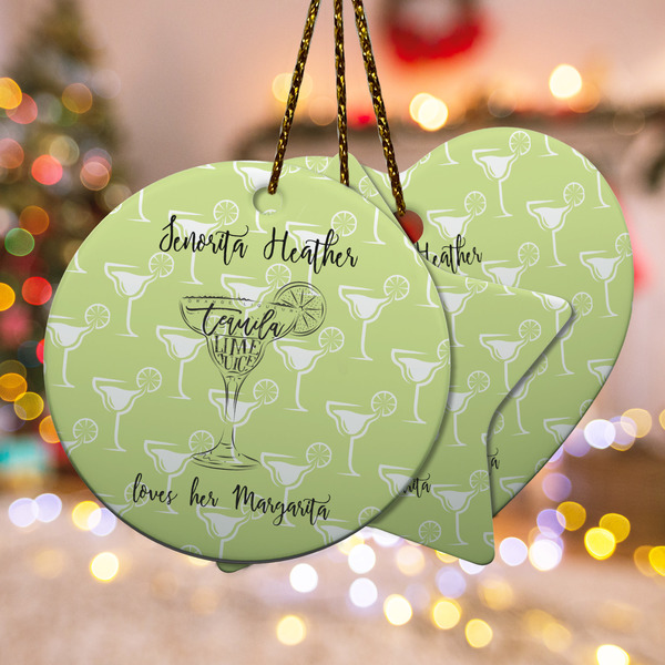 Custom Margarita Lover Ceramic Ornament w/ Name or Text