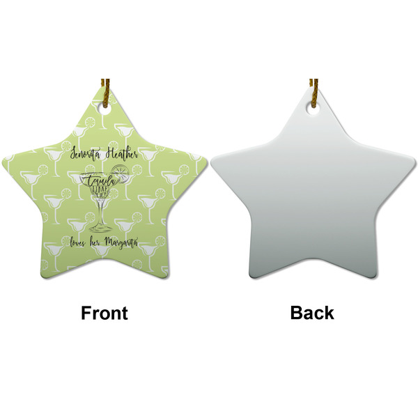 Margarita Lover Ceramic Flat Ornament - Star Front & Back (APPROVAL)
