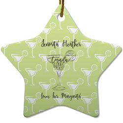 Margarita Lover Star Ceramic Ornament w/ Name or Text