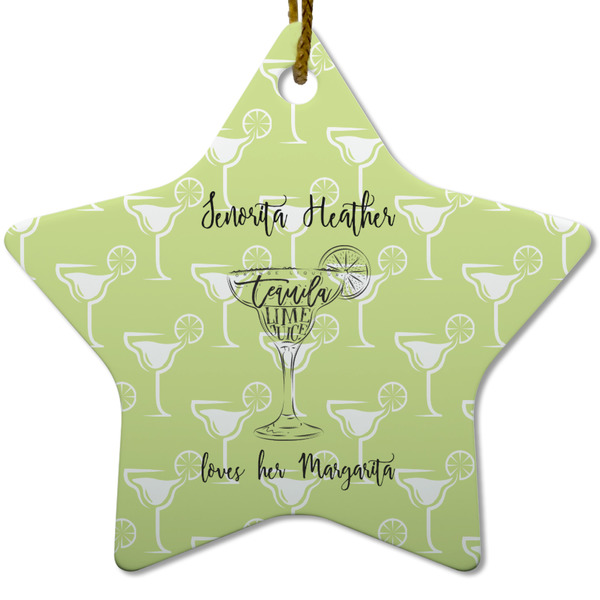 Margarita Lover Ceramic Flat Ornament - Star (Front)