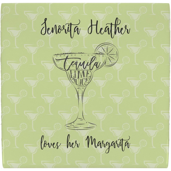 Custom Margarita Lover Ceramic Tile Hot Pad (Personalized)