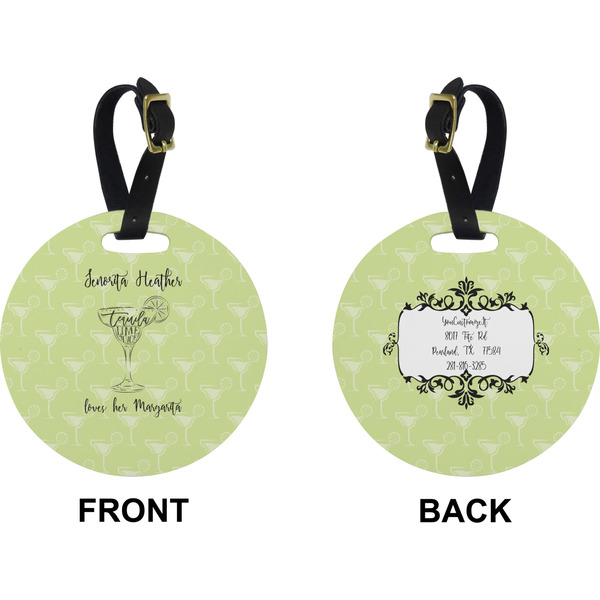 Margarita Lover Circle Luggage Tag (Front + Back)
