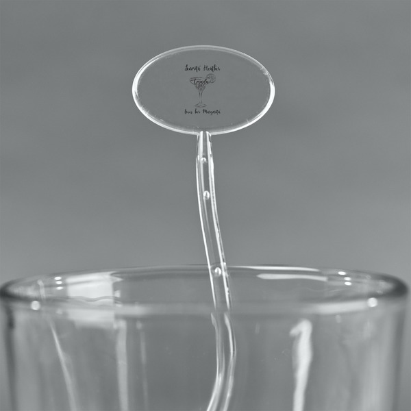 Margarita Lover Clear Plastic 7" Stir Stick - Oval - Main
