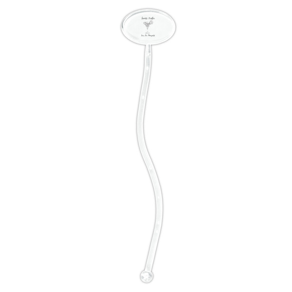 Margarita Lover Clear Plastic 7" Stir Stick - Oval - Single Stick