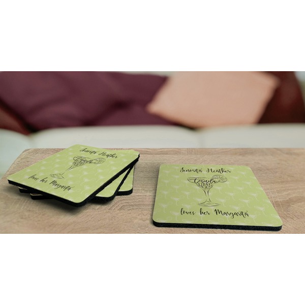 Margarita Lover Coaster Rubber Back - On Coffee Table