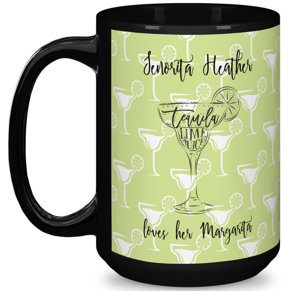 Custom Margarita Lover 15 Oz Coffee Mug - Black (Personalized)