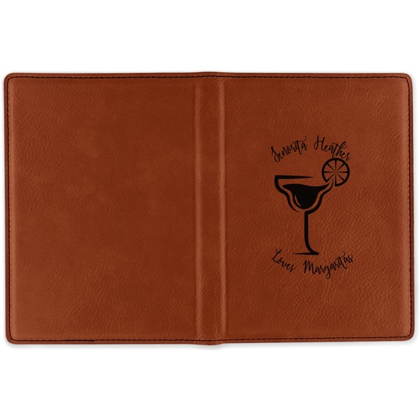 Margarita Lover Cognac Leather Passport Holder Outside Single Sided - Apvl