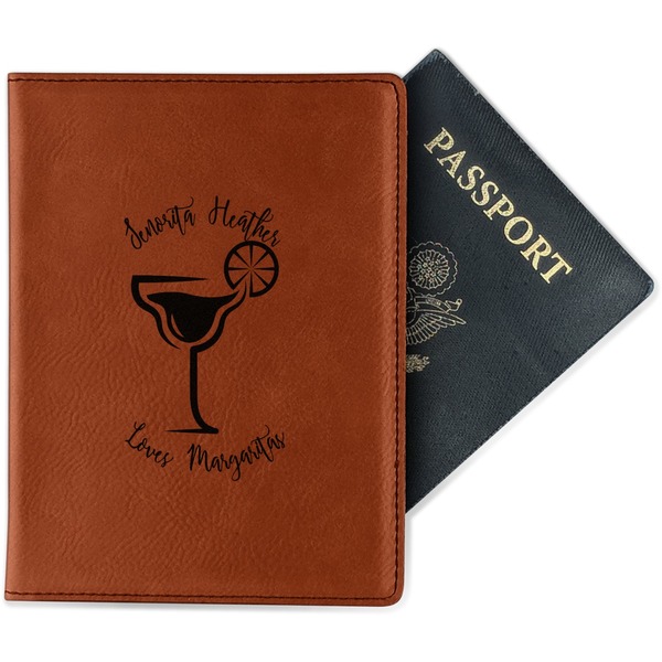 Custom Margarita Lover Passport Holder - Faux Leather (Personalized)