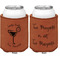 Margarita Lover Cognac Leatherette Can Sleeve - Double Sided Front and Back