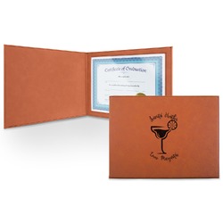 Margarita Lover Leatherette Certificate Holder - Front (Personalized)