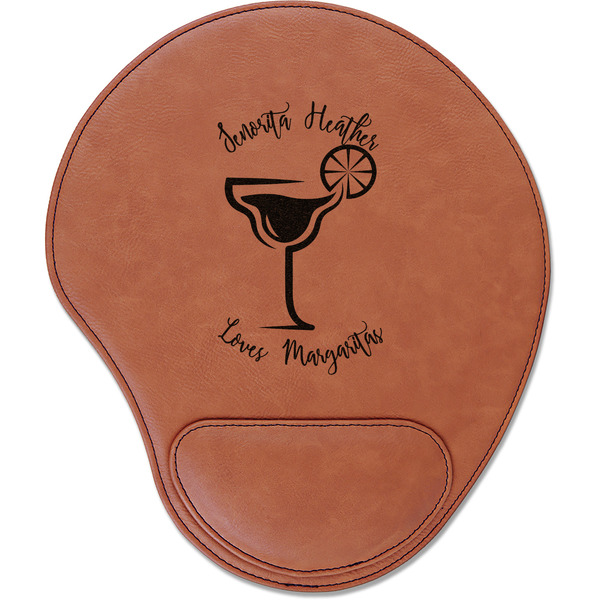 Custom Margarita Lover Leatherette Mouse Pad with Wrist Support (Personalized)