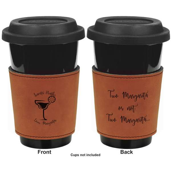 Margarita Lover Cognac Leatherette Mug Sleeve - Double Sided Apvl