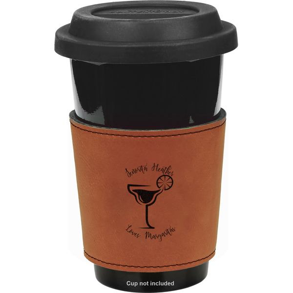 Custom Margarita Lover Leatherette Cup Sleeve - Single Sided (Personalized)