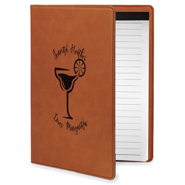 Custom Margarita Lover Leatherette Portfolio with Notepad - Small - Single Sided (Personalized)