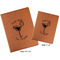 Margarita Lover Cognac Leatherette Portfolios with Notepad - Compare Sizes