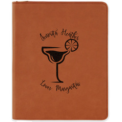 Margarita Lover Leatherette Zipper Portfolio with Notepad - Double Sided (Personalized)