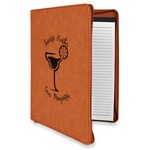 Margarita Lover Leatherette Zipper Portfolio with Notepad - Single Sided (Personalized)