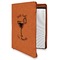 Margarita Lover Cognac Leatherette Zipper Portfolios with Notepad - Main