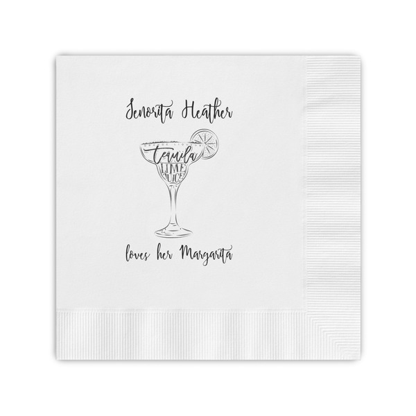 Custom Margarita Lover Coined Cocktail Napkins (Personalized)