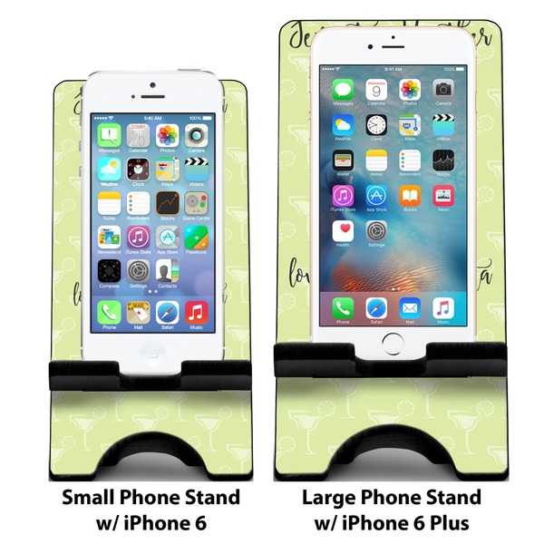 Margarita Lover Compare Phone Stand Sizes - with iPhones