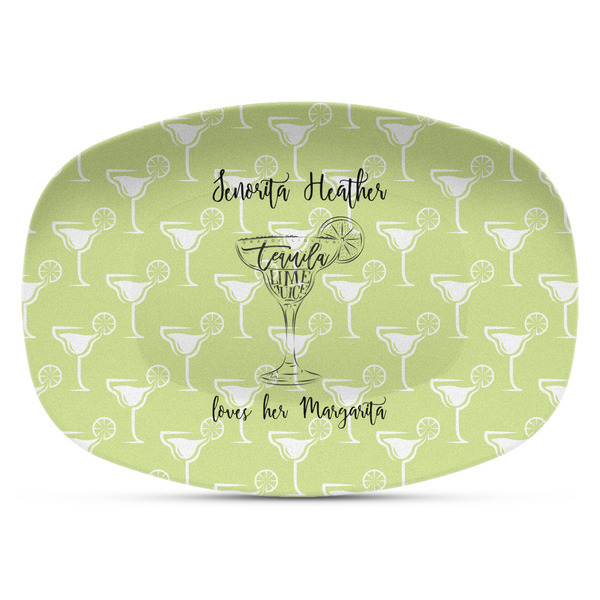 Custom Margarita Lover Plastic Platter - Microwave & Oven Safe Composite Polymer (Personalized)