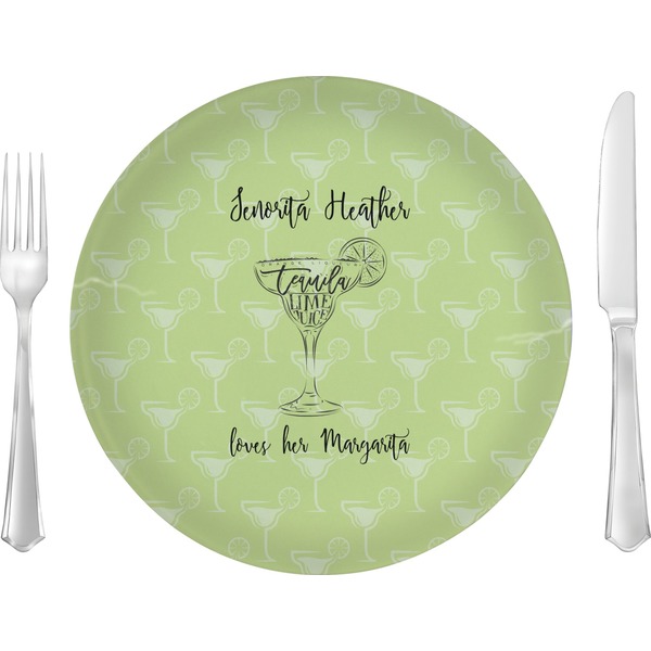 Custom Margarita Lover 10" Glass Lunch / Dinner Plates - Single or Set (Personalized)