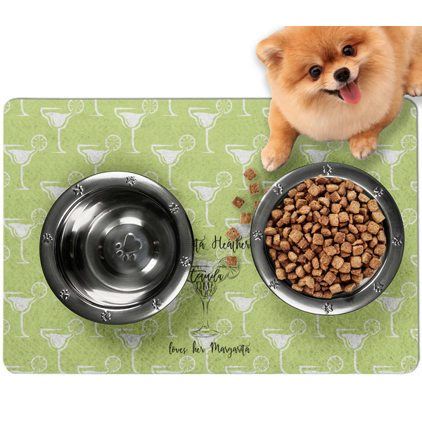 Custom Margarita Lover Dog Food Mat - Small w/ Name or Text