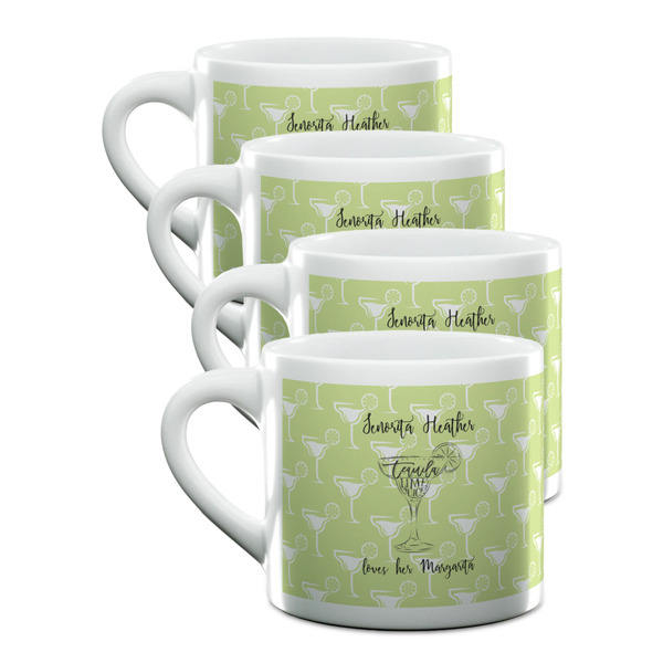 Custom Margarita Lover Double Shot Espresso Cups - Set of 4 (Personalized)