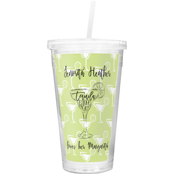 Custom Margarita Lover Double Wall Tumbler with Straw (Personalized)