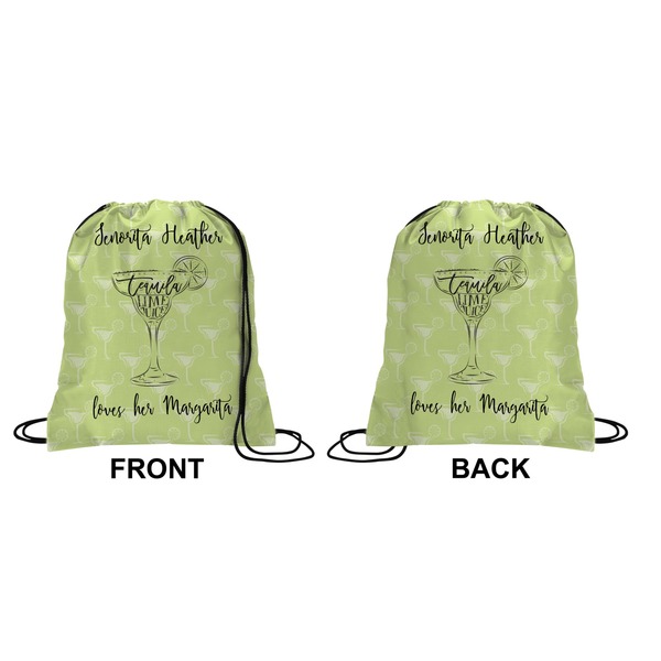 Margarita Lover Drawstring Backpack Front & Back Medium