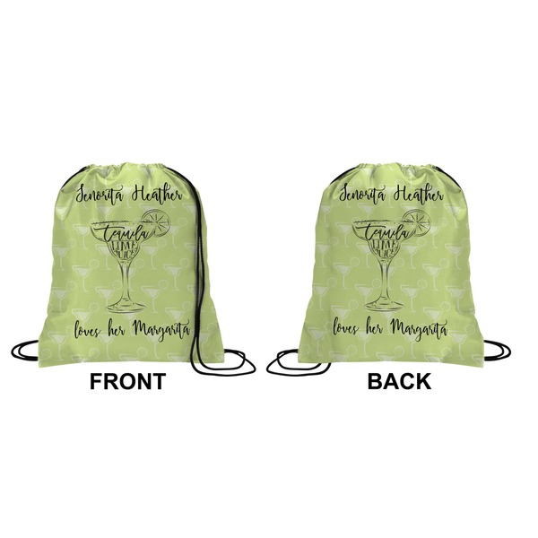 Margarita Lover Drawstring Backpack Front & Back Small