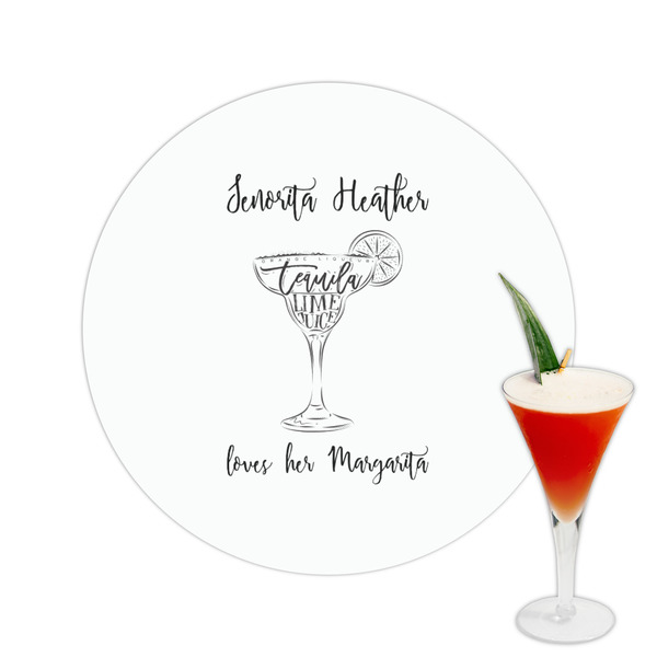 Custom Margarita Lover Printed Drink Topper -  2.5" (Personalized)