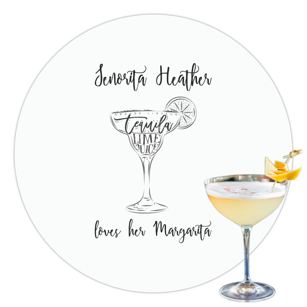 Custom Margarita Lover Printed Drink Topper - 3.5" (Personalized)