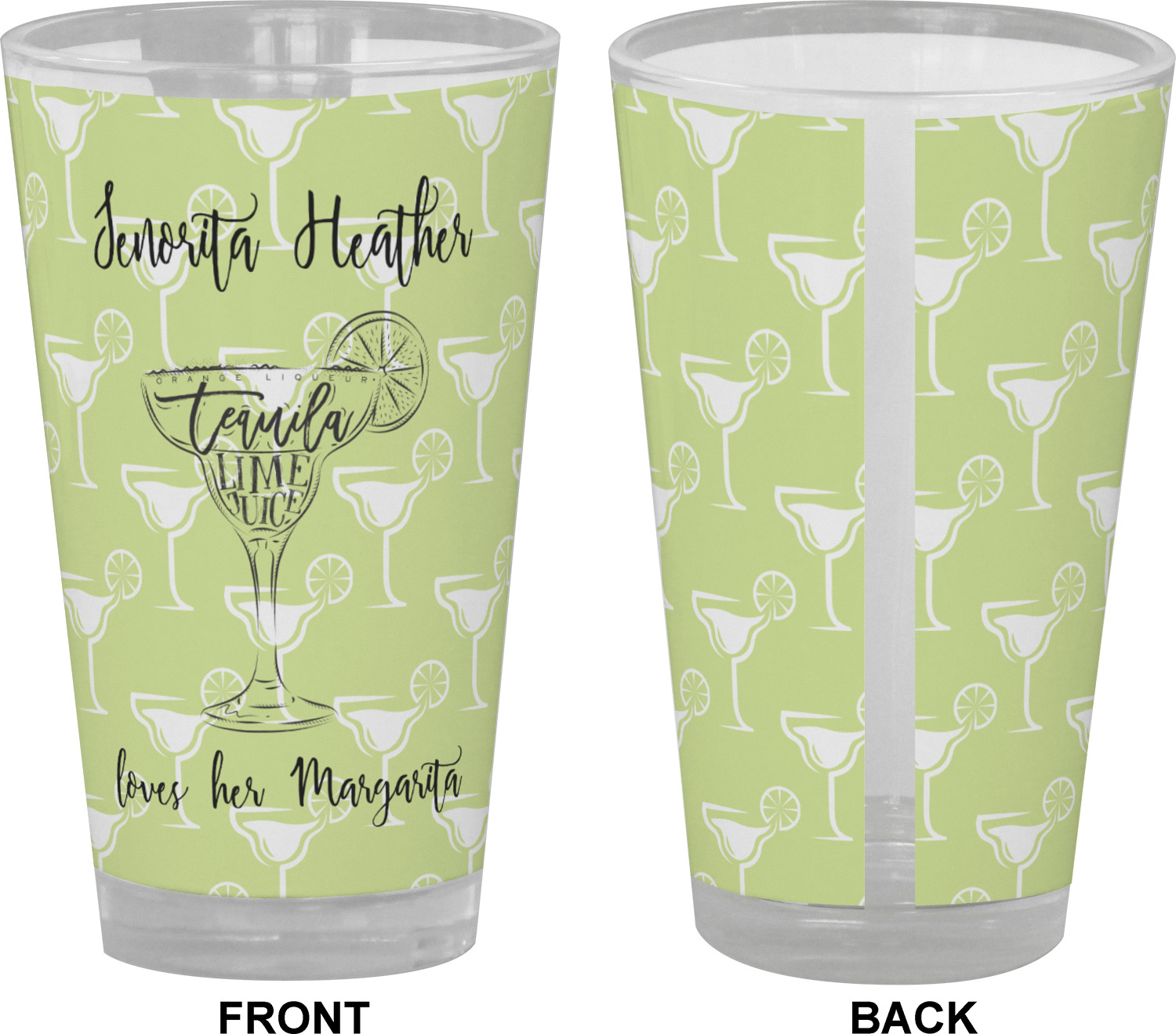 Margarita Lover Drinking / Pint Glass (Personalized) YouCustomizeIt