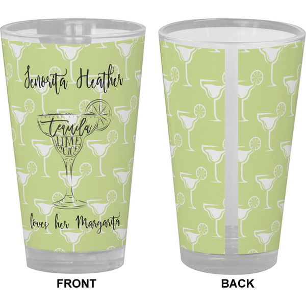 Margarita Lover Pint Glass - Full Color - Front & Back Views