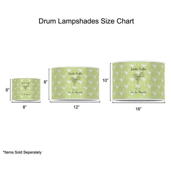 Margarita Lover Drum Lampshades - Sizing Chart