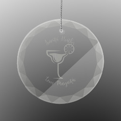 Margarita Lover Engraved Glass Ornament - Round (Personalized)