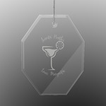 Margarita Lover Engraved Glass Ornament - Octagon (Personalized)