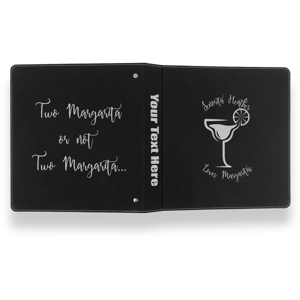 Margarita Lover Leather Binder - 1" - Black- Back Spine Front View