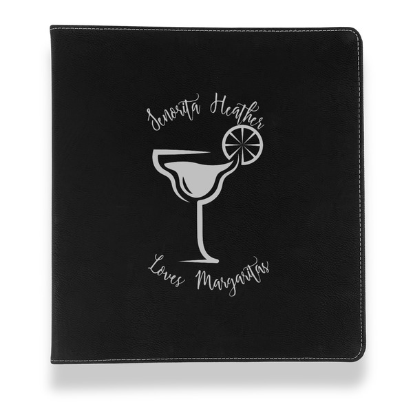 Custom Margarita Lover Leather Binder - 1" - Black (Personalized)