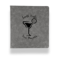 Margarita Lover Leather Binder - 1" - Grey (Personalized)