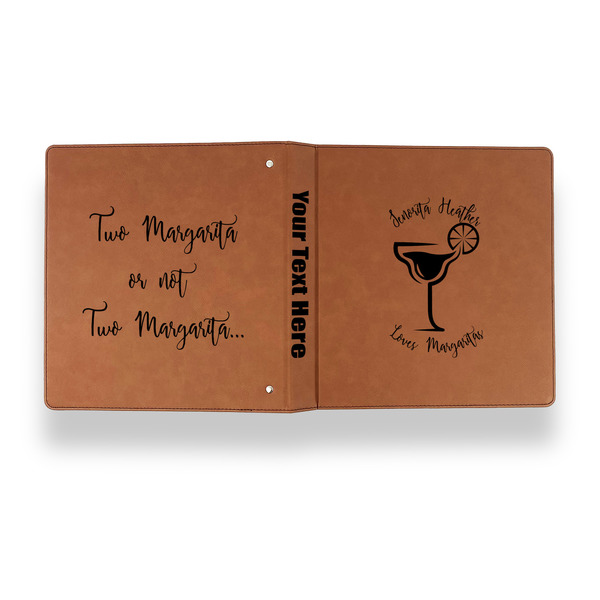 Margarita Lover Leather Binder - 1" - Rawhide - Back Spine Front View