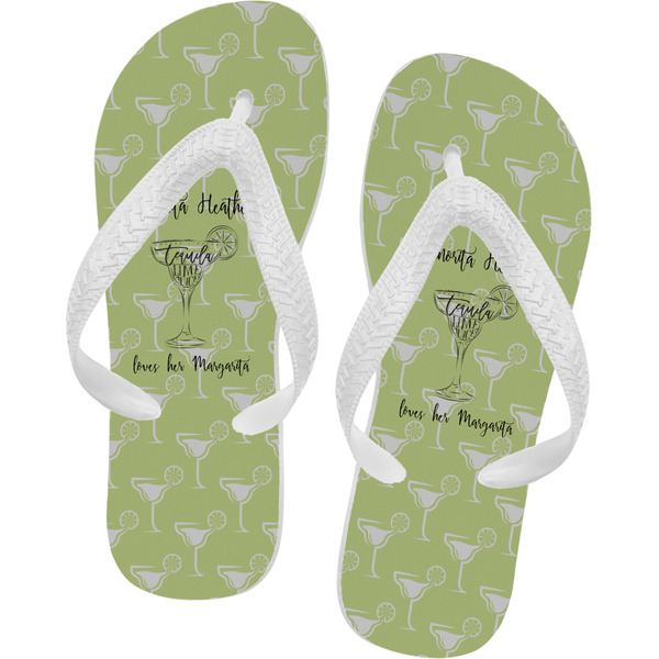 Custom Margarita Lover Flip Flops - Large (Personalized)