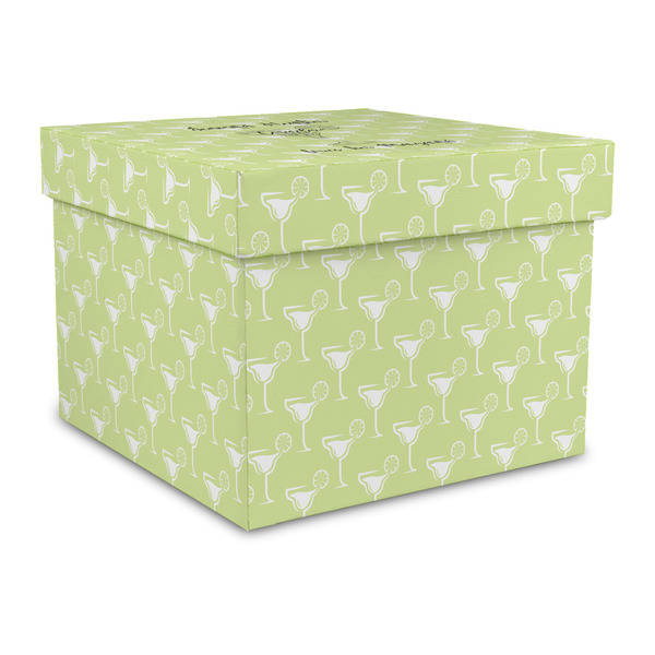Custom Margarita Lover Gift Box with Lid - Canvas Wrapped - Large (Personalized)