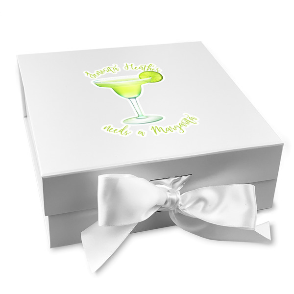 Custom Margarita Lover Gift Box with Magnetic Lid - White (Personalized)
