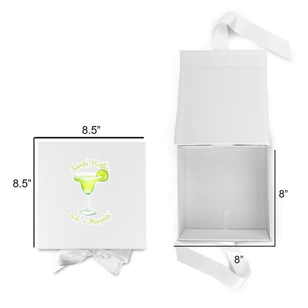 Margarita Lover Gift Boxes with Magnetic Lid - White - Open & Closed