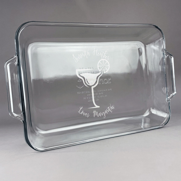 Custom Margarita Lover Glass Baking Dish with Truefit Lid - 13in x 9in (Personalized)