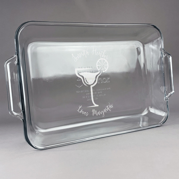 Custom Margarita Lover Glass Baking and Cake Dish (Personalized)